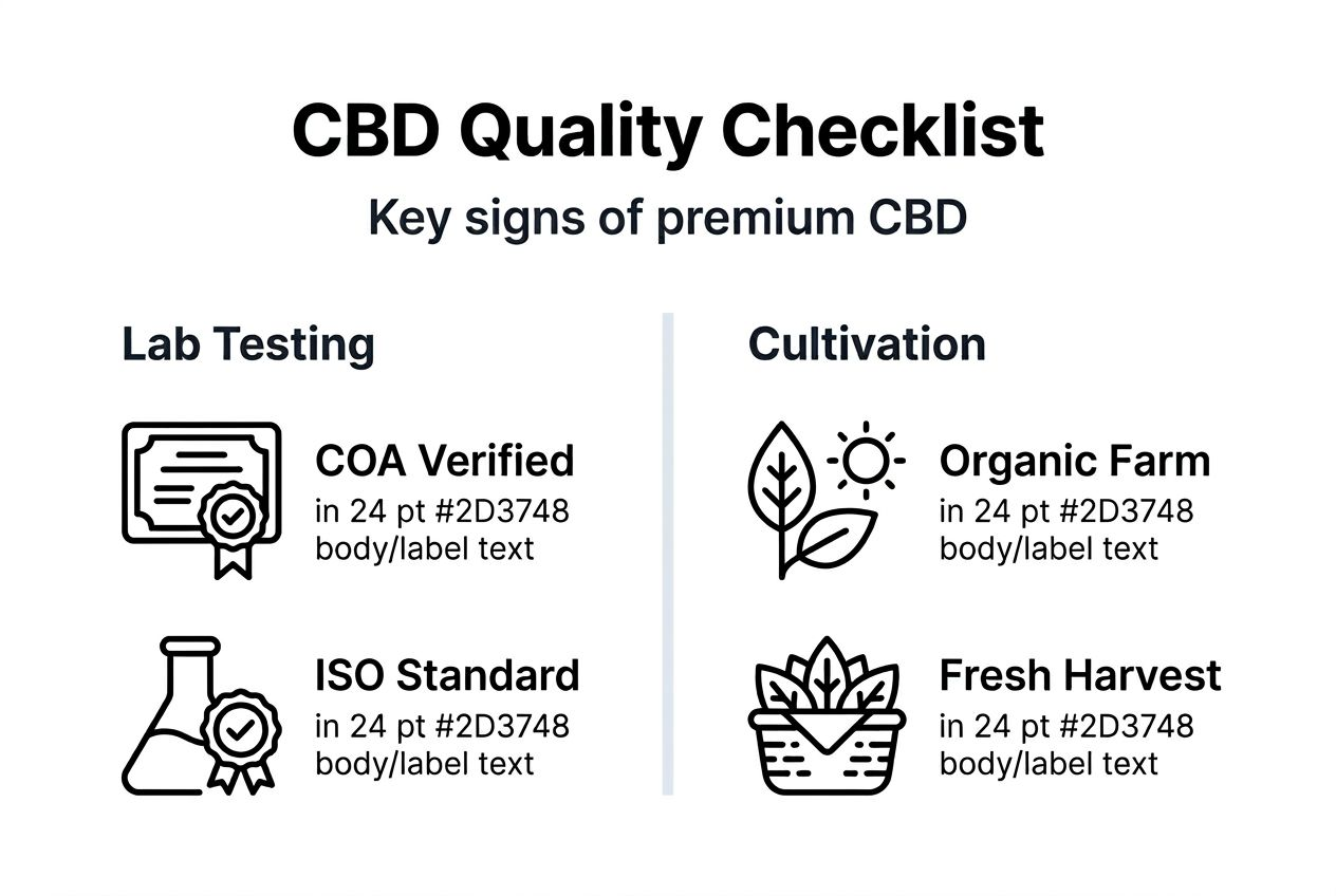Infographic showing quality CBD checklist