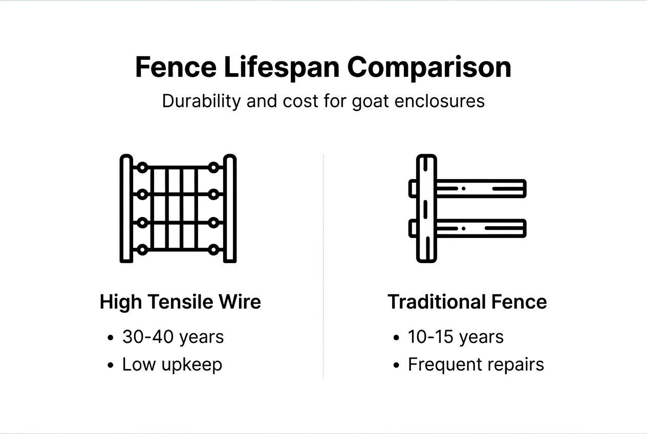 Infographic comparing fence durability and cost