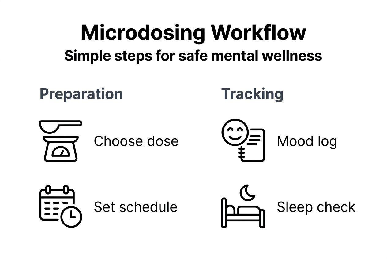 Infographic showing microdosing workflow steps