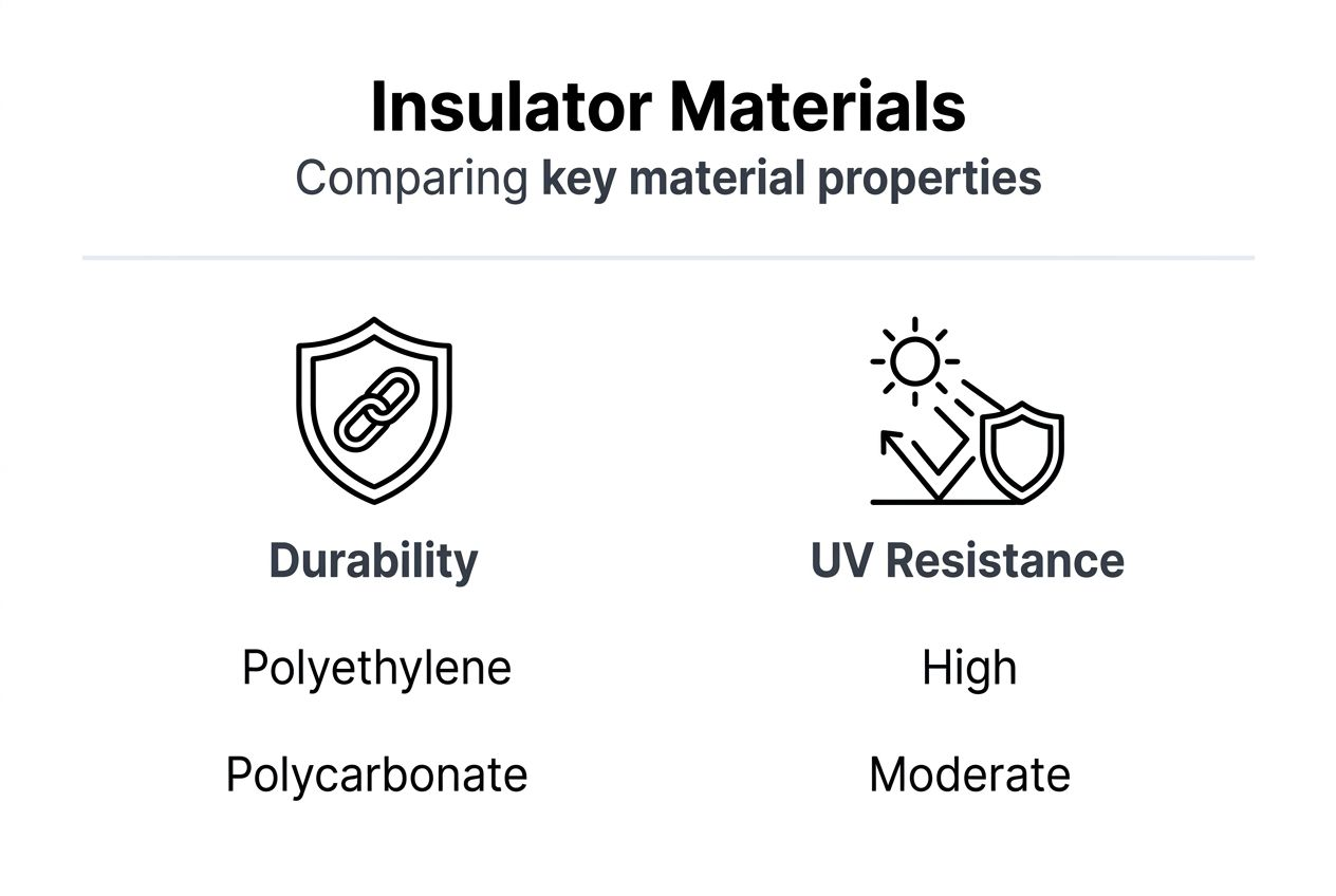 Infographic comparing insulator material durability and UV resistance