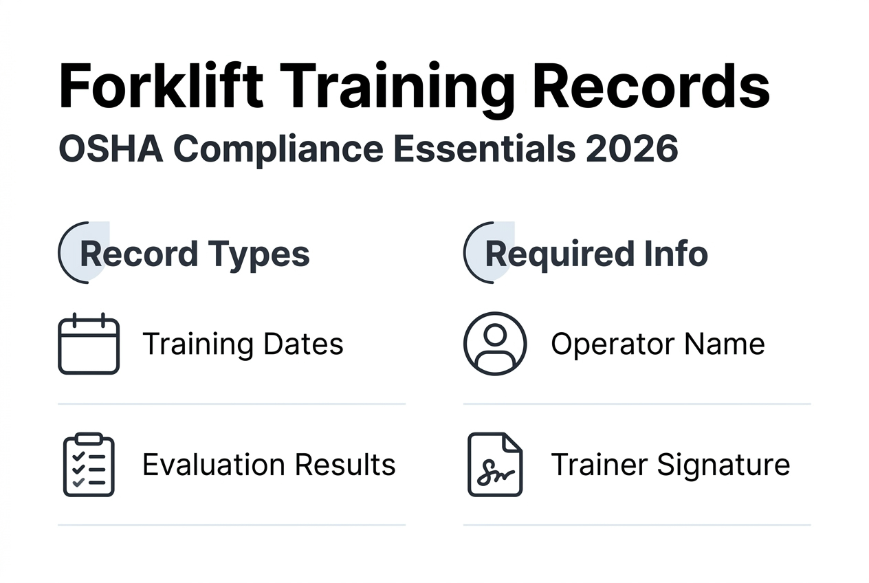 Infographic of OSHA forklift training records