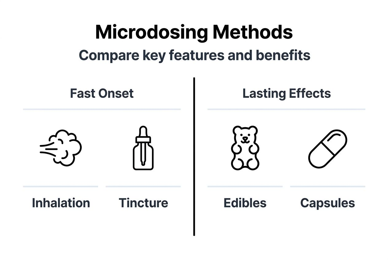 Infographic comparing cannabis microdosing methods