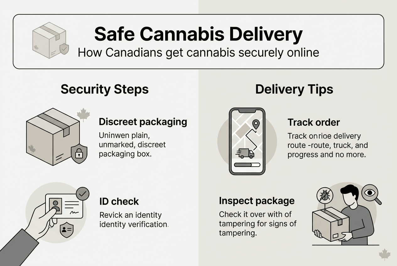 Infographic showing safe cannabis delivery steps