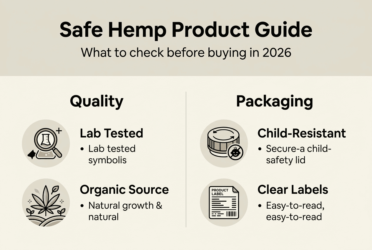 Infographic of safe hemp product checklist