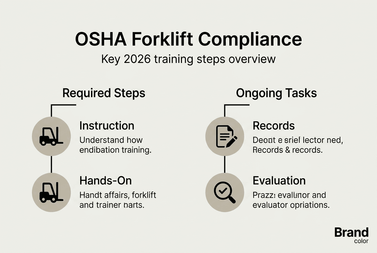 Infographic of OSHA forklift compliance steps