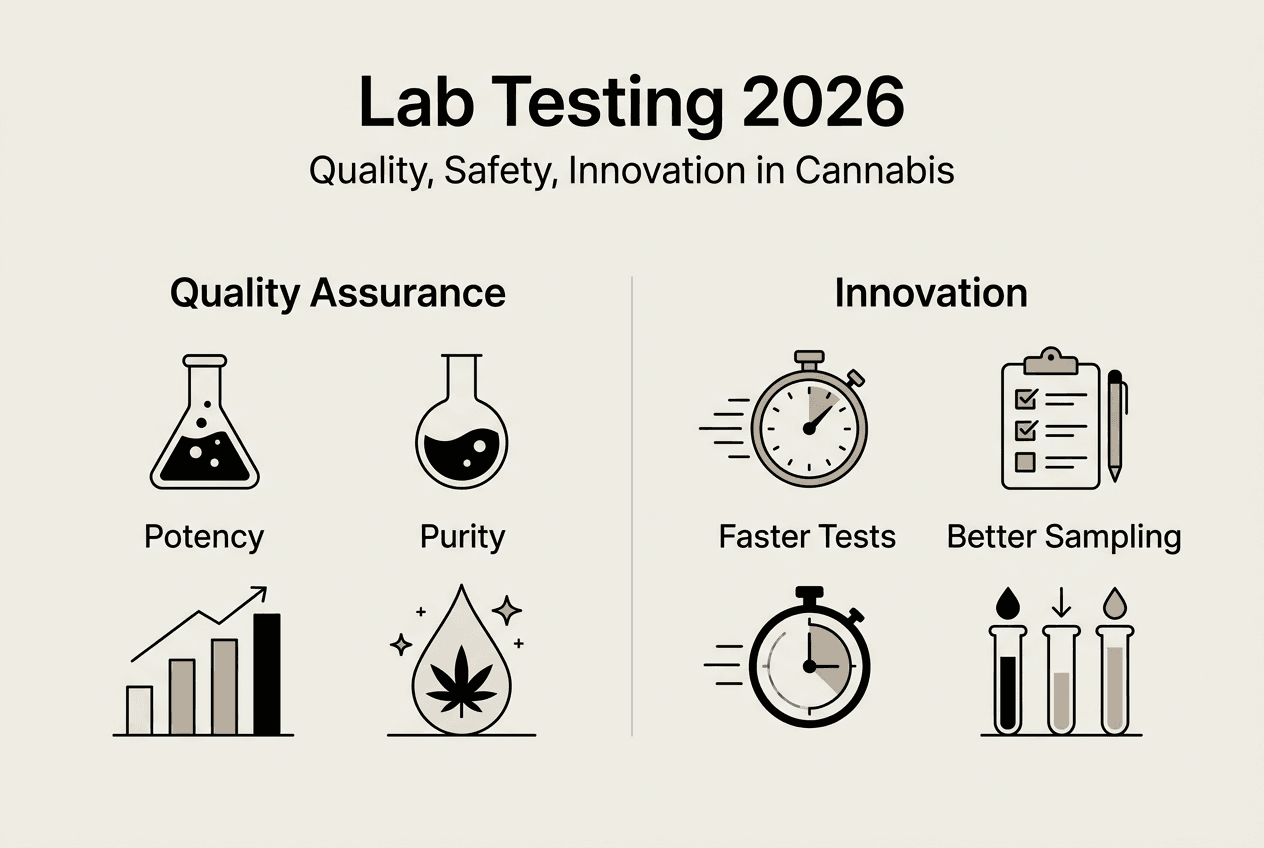 Infographic of cannabis lab testing trends 2026