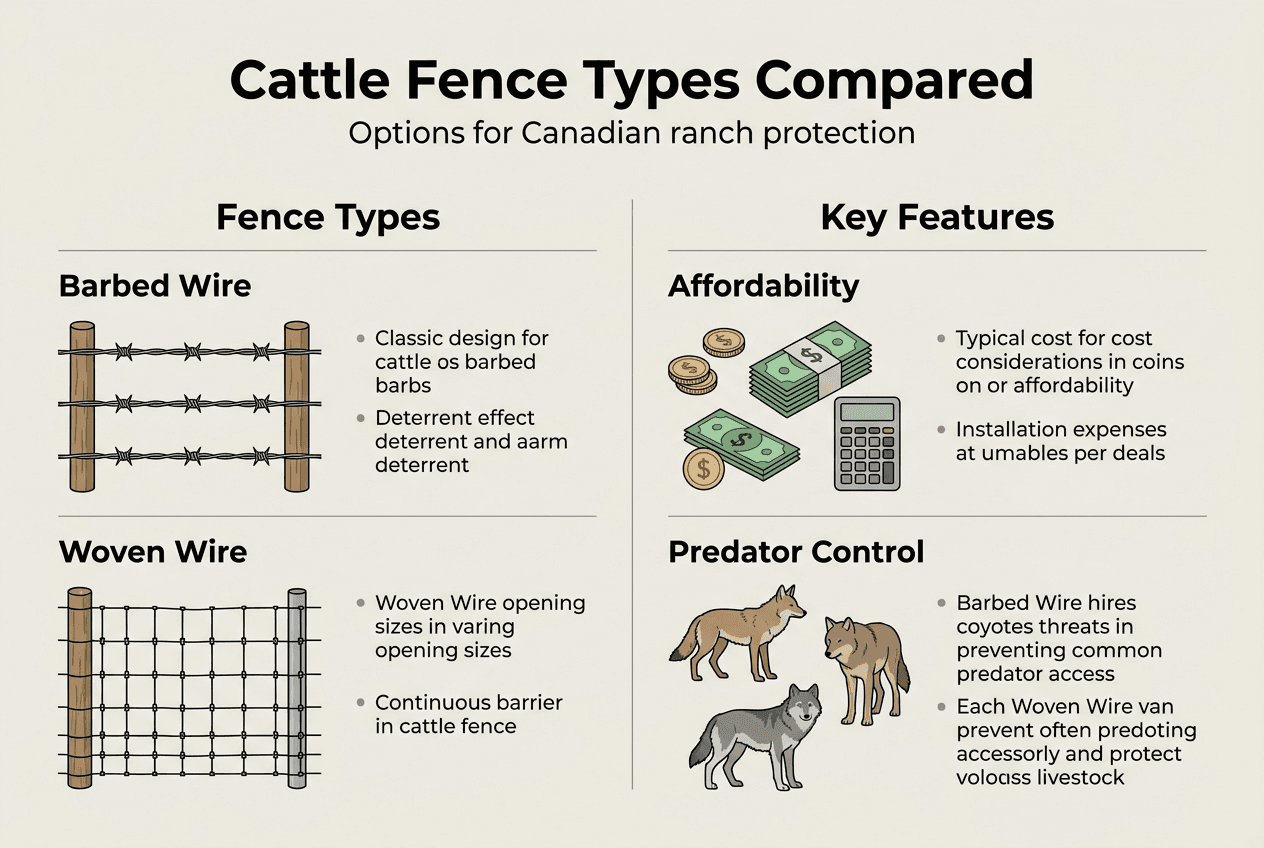 Infographic comparing types of cattle fencing