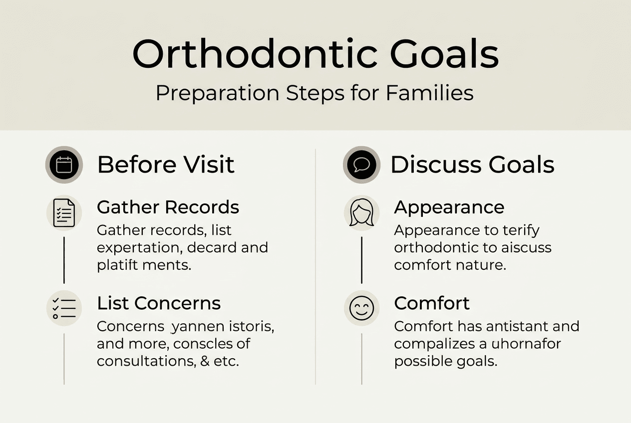 Infographic of orthodontic goals and prep steps