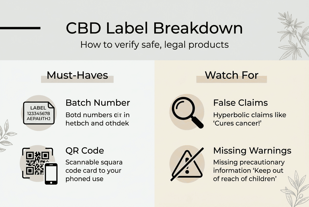 Infographic visualizing key CBD label features