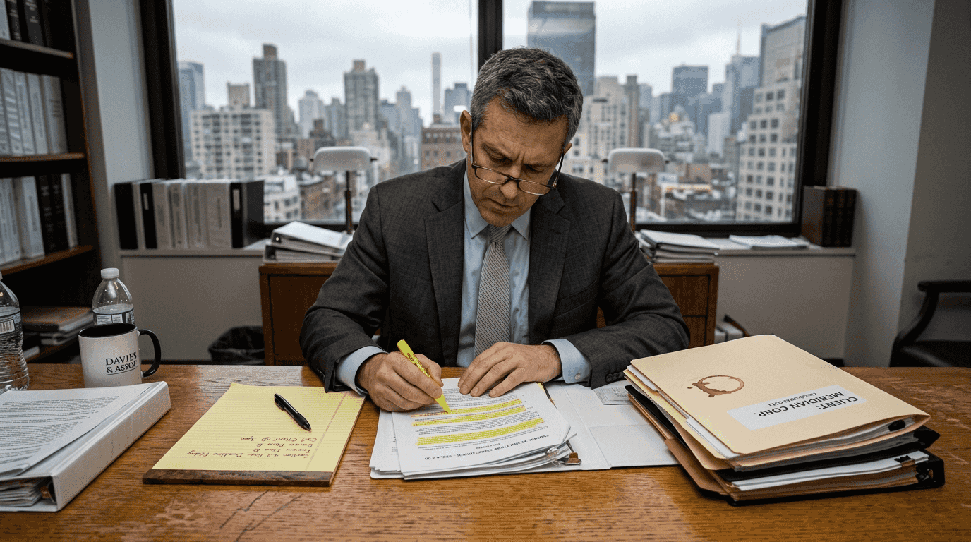 Attorney reviewing CBD regulatory documents