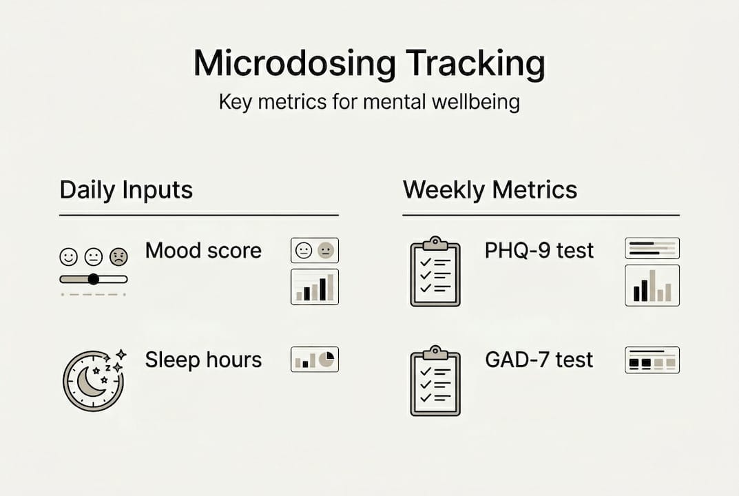 Infographic with daily and weekly tracking metrics