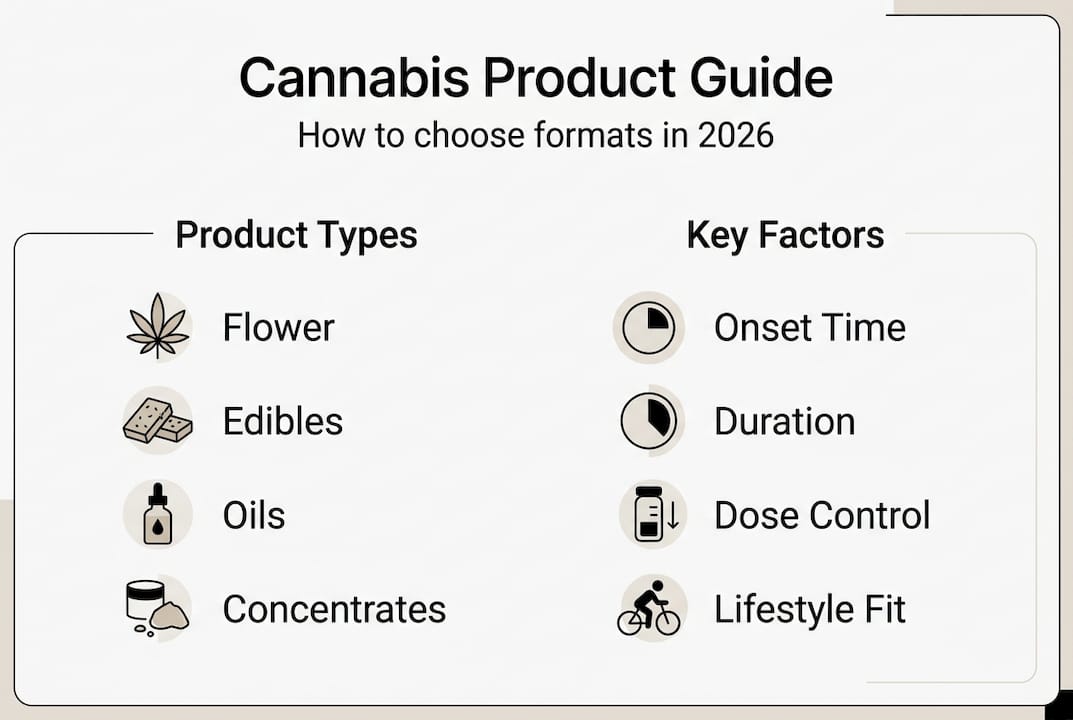 Infographic cannabis product types and decision factors