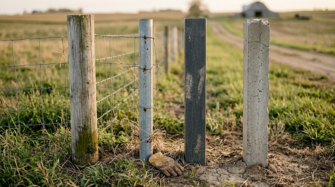 Comparing installed wood, metal, composite, and concrete posts