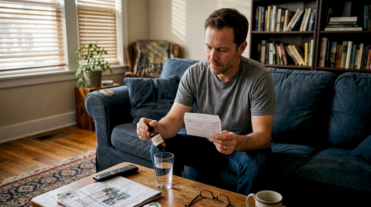 Man prepares safe cannabis tincture dose