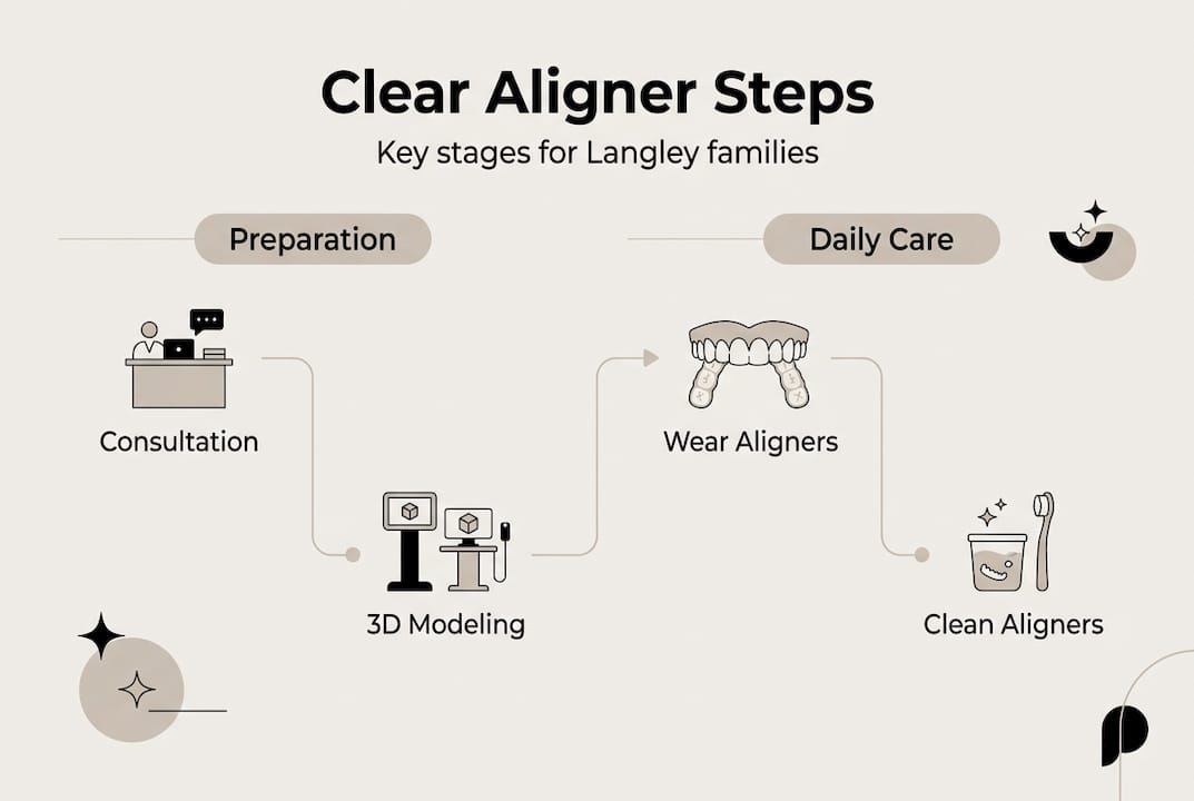 Infographic showing clear aligner steps