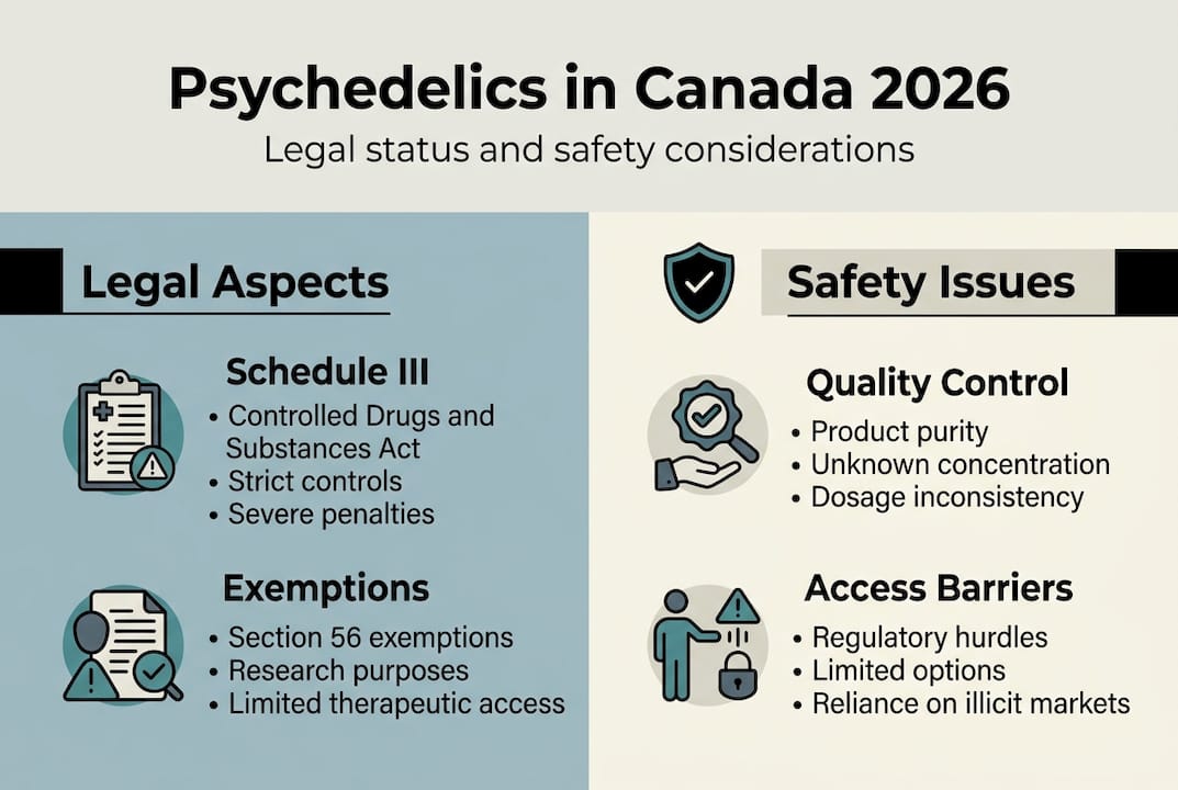 Infographic on Canadian psychedelics law and safety