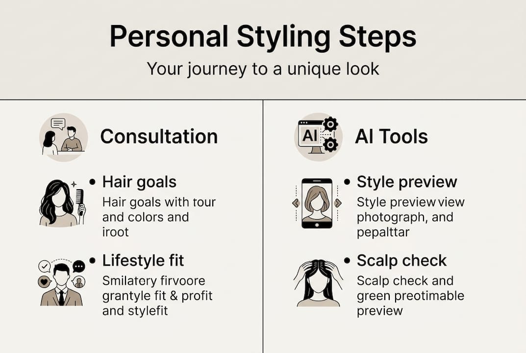 Infographic showing personalized styling consultation steps