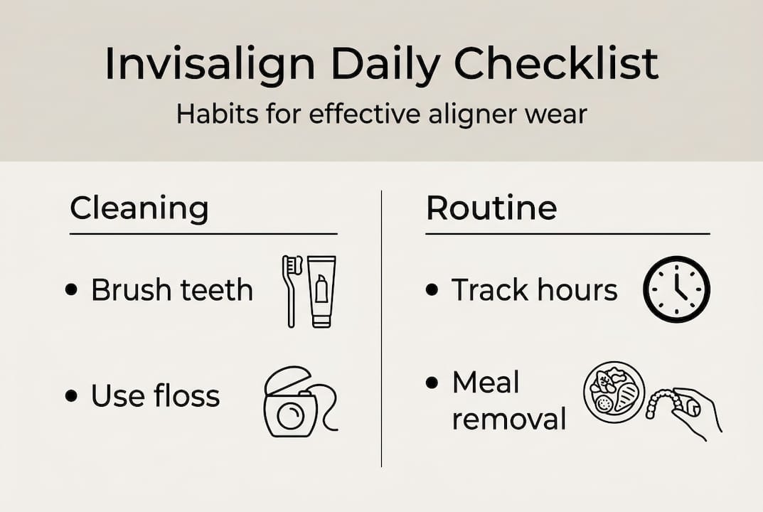 Infographic with Invisalign daily care checklist