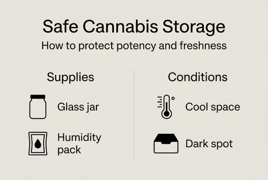 Infographic on safe cannabis storage essentials