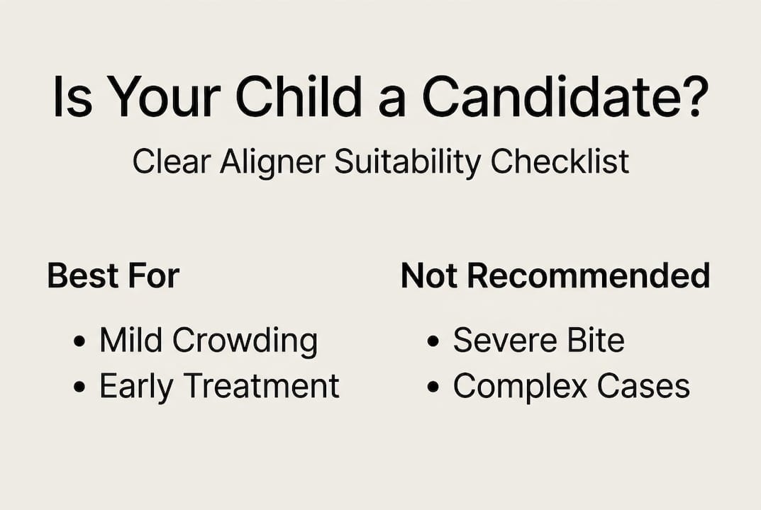 Infographic suitability checklist for clear aligners
