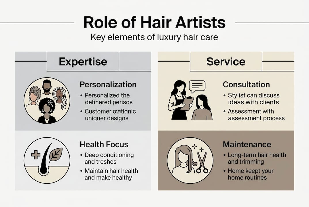 Infographic showing luxury hair artist responsibilities