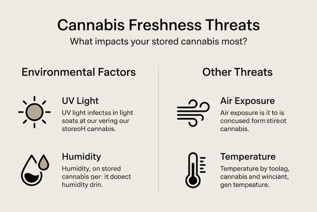 Infographic of main cannabis freshness threats
