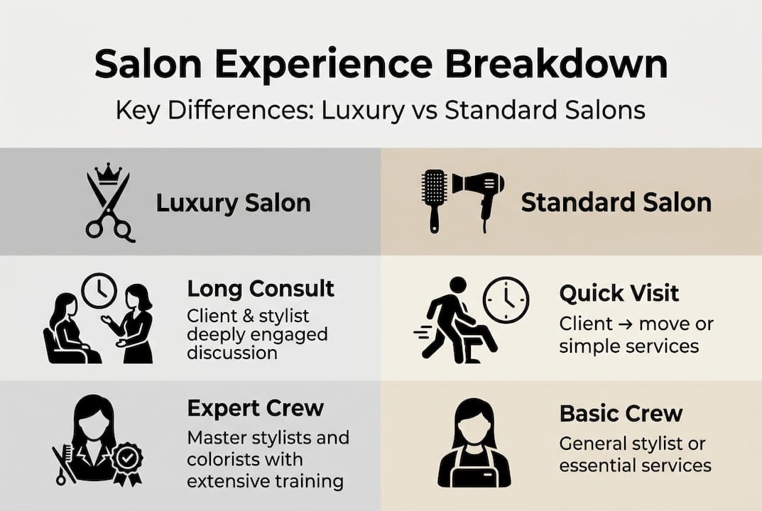 Infographic comparing luxury and standard salons