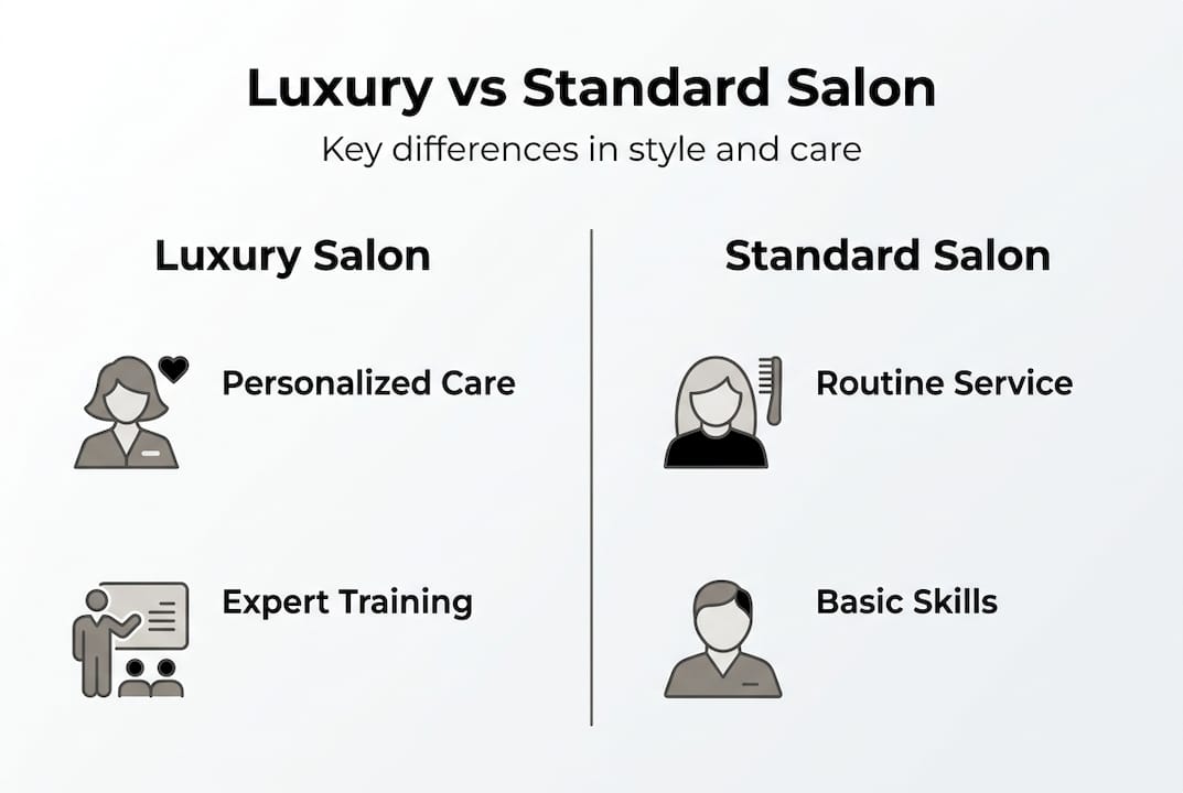 Infographic luxury versus standard salon features