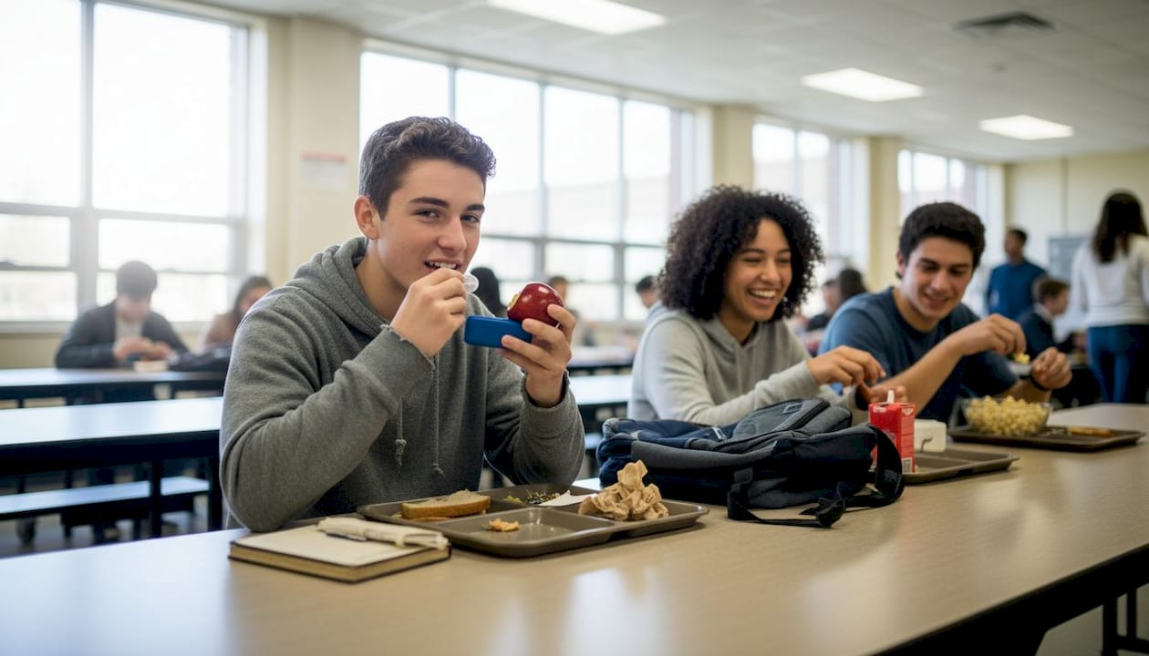 Teen removes Invisalign for school cafeteria lunch