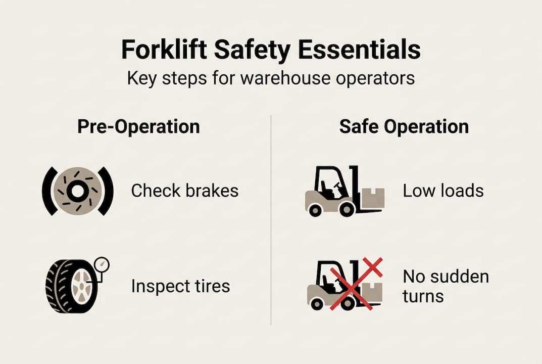 Forklift safety essentials infographic for operators