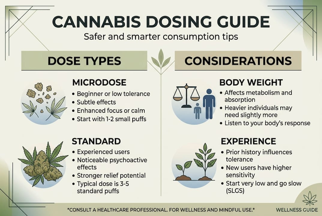 Dosing guide infographic with key tips