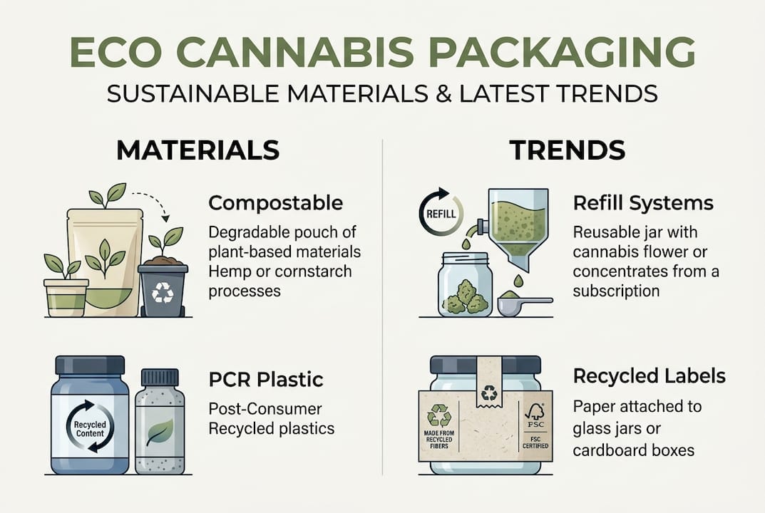 Infographic eco-friendly cannabis packaging options
