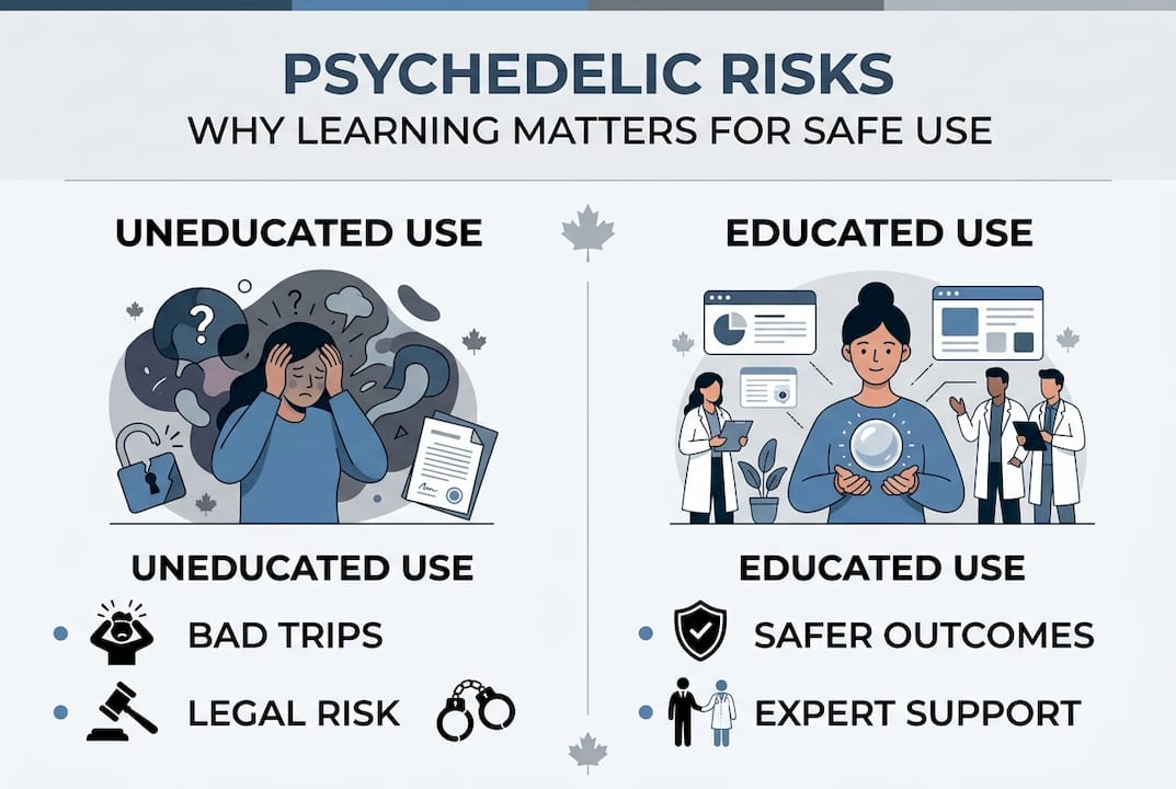 Infographic on psychedelic risks and safety education