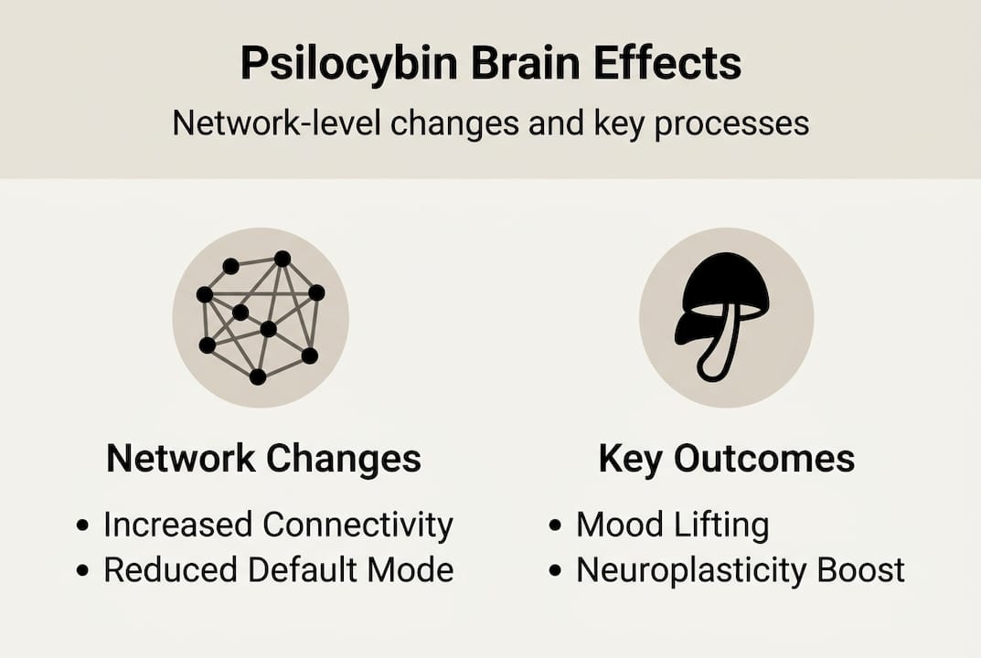 Infographic of psilocybin brain network changes