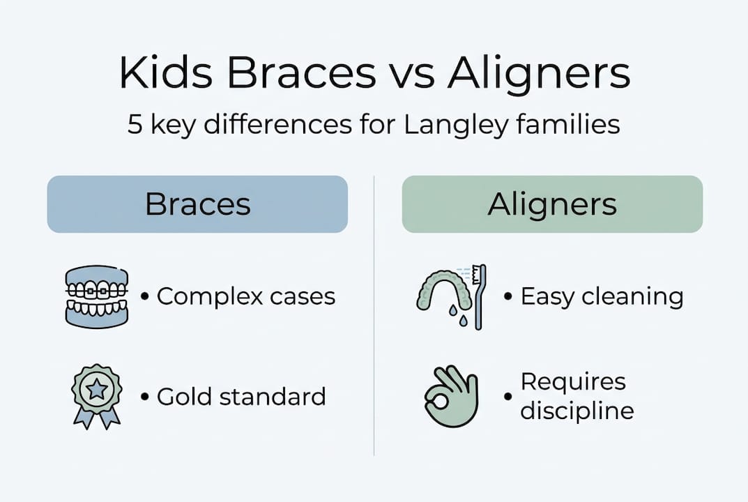 Infographic of braces vs aligners key differences