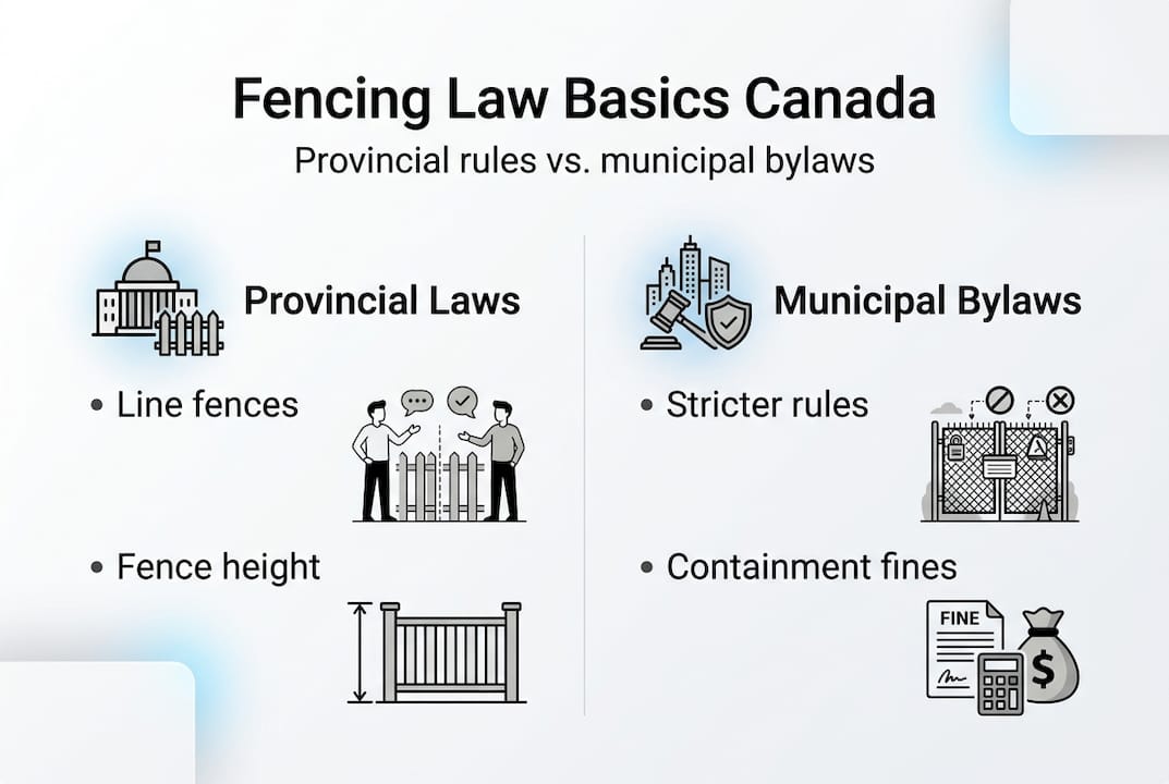 Infographic on Canadian fencing law basics and differences