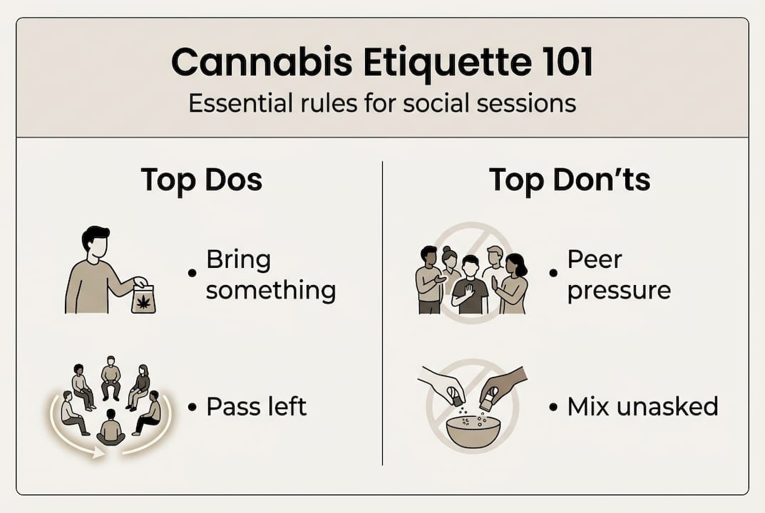 Infographic of cannabis etiquette dos and don'ts