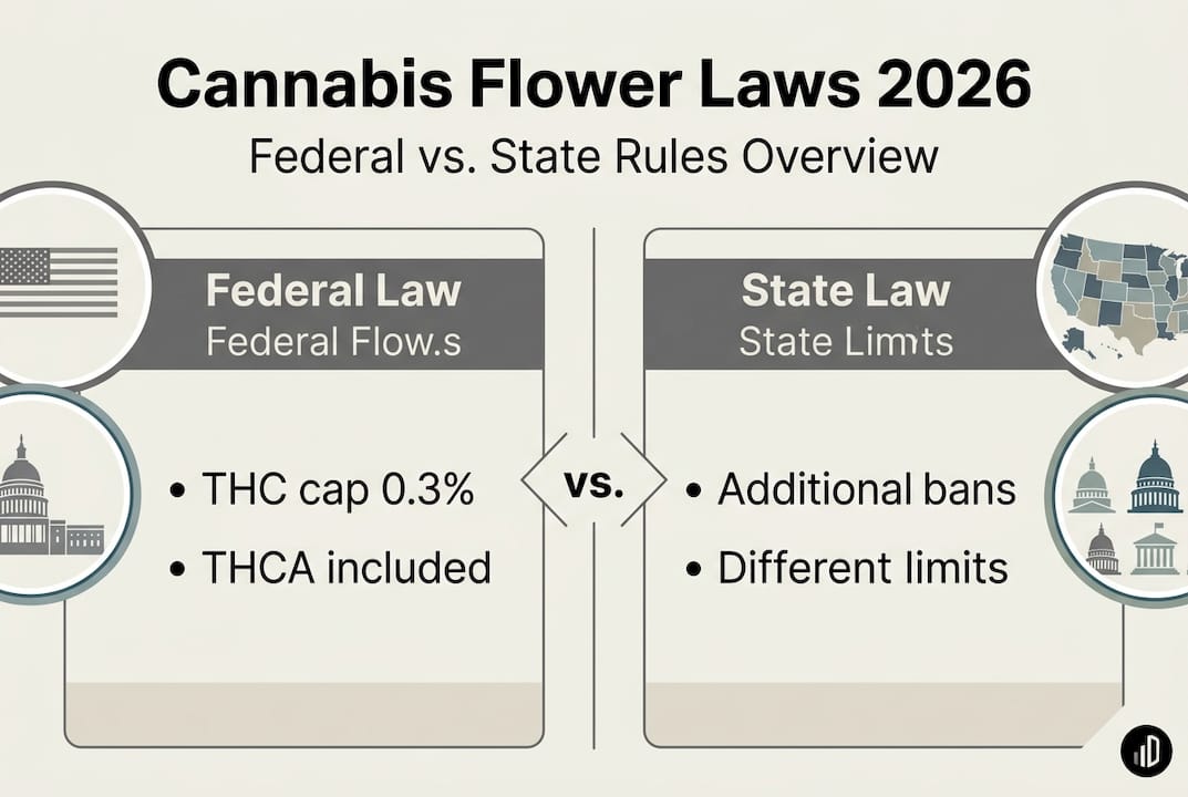 Infographic federal and state cannabis flower laws