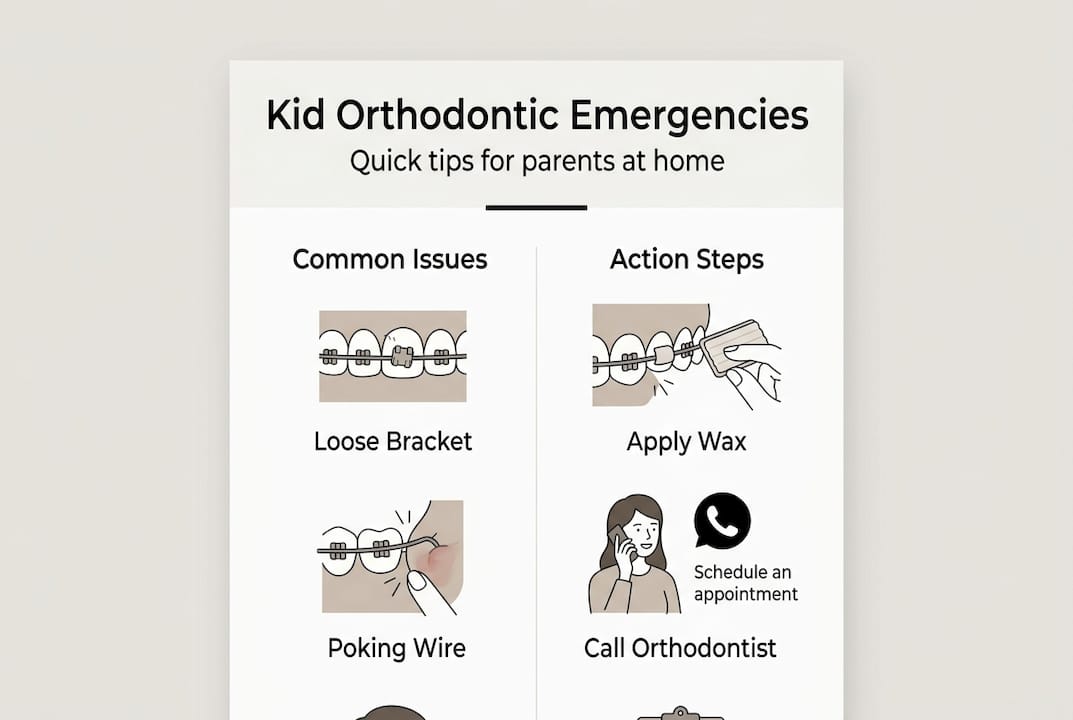 Infographic for common orthodontic emergencies in kids