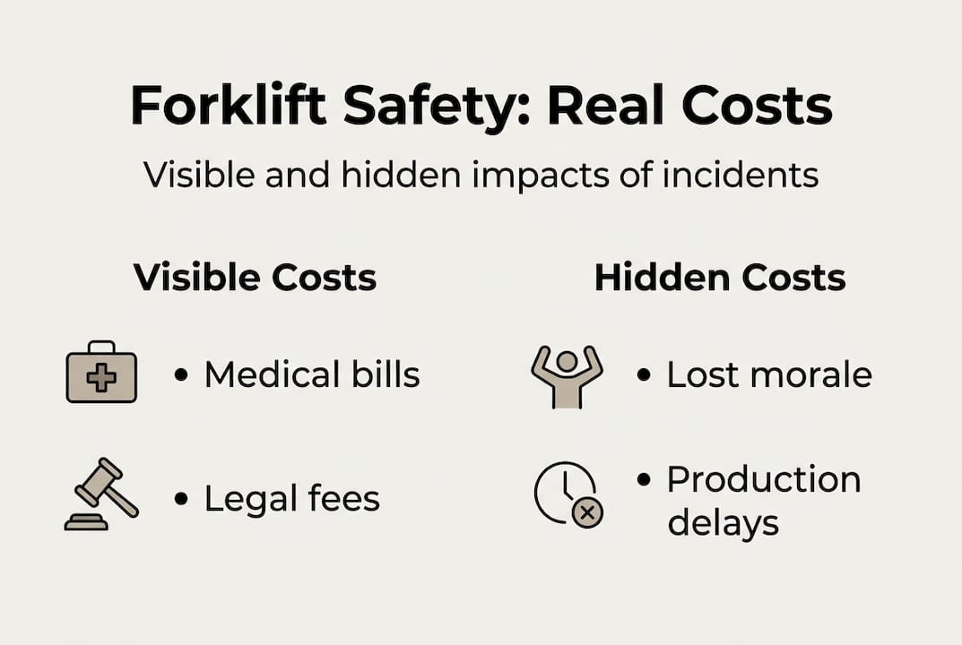 Infographic of forklift safety visible and hidden costs