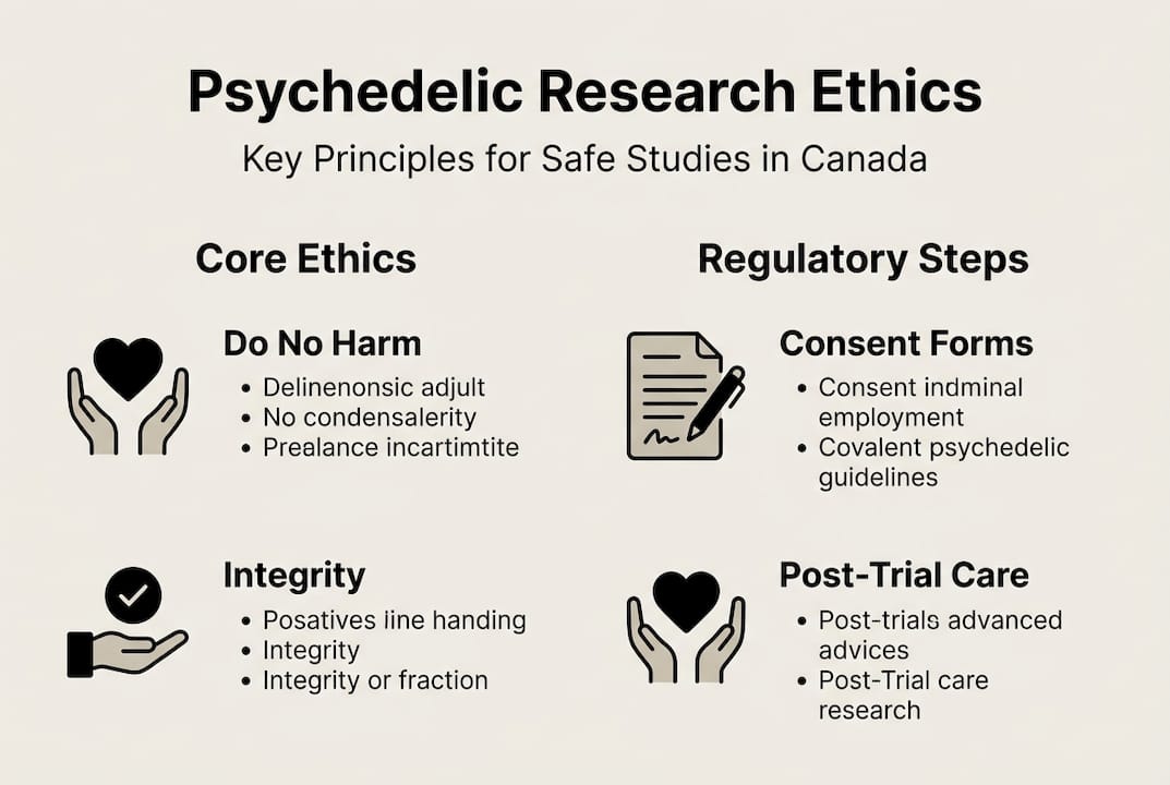 Infographic summarizing core research ethics and steps
