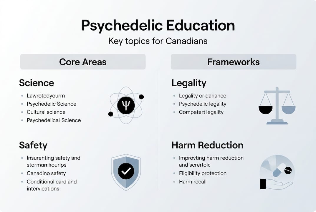 Infographic overview psychedelic education key topics