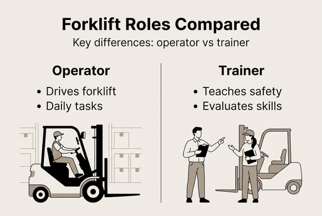 Infographic comparing operator and trainer roles