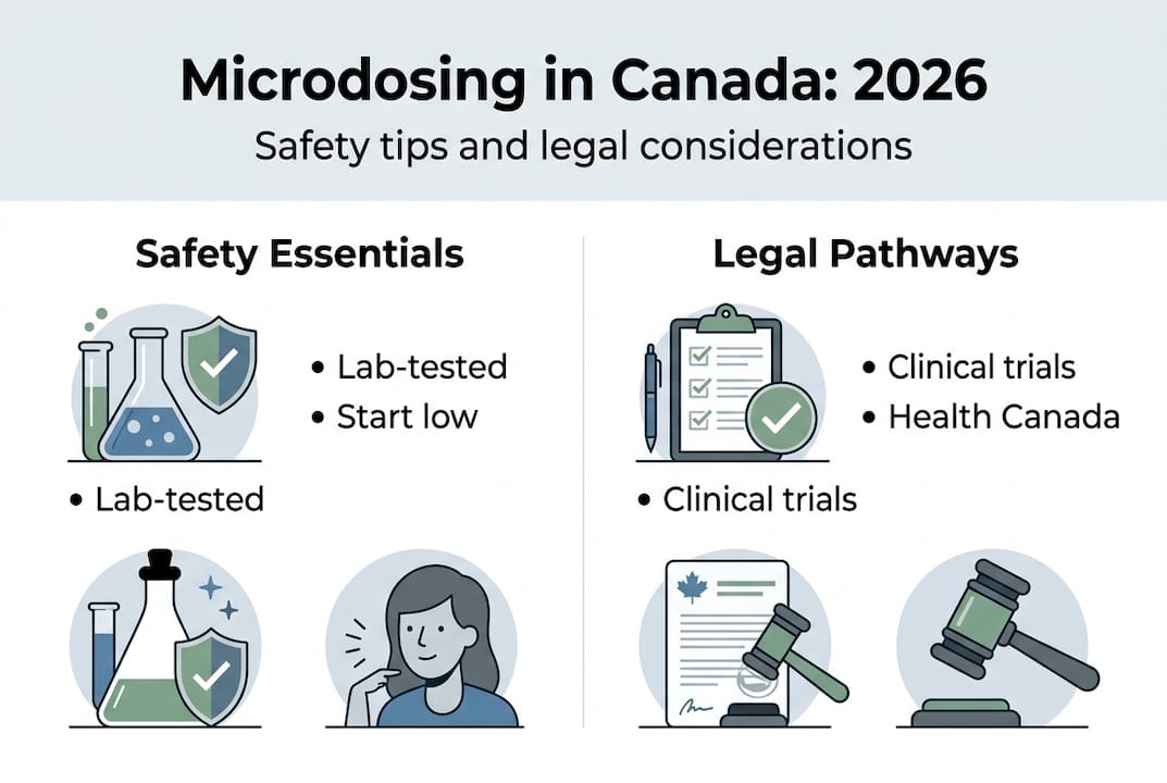 Infographic shows microdosing safety and legal pathways
