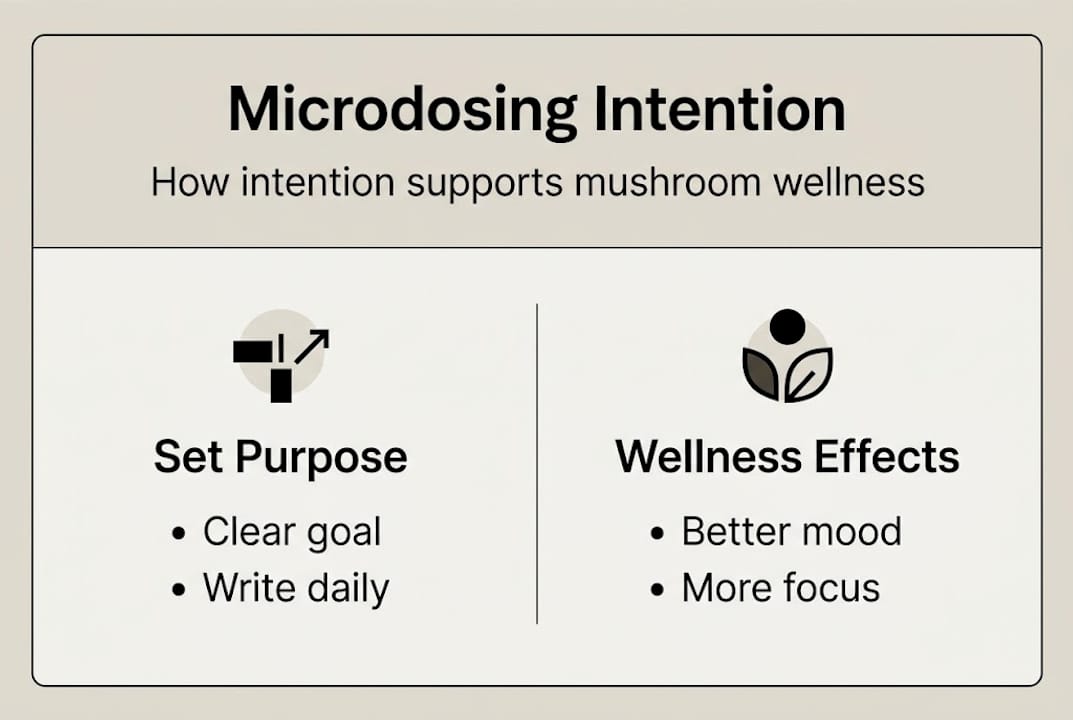 Infographic showing microdosing intention and wellness