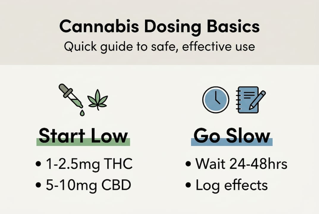 Infographic showing basics of cannabis dosing