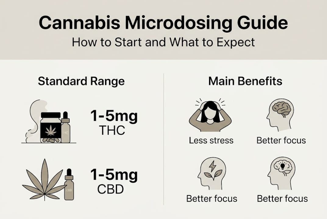 Infographic shows cannabis microdosing guidelines and benefits