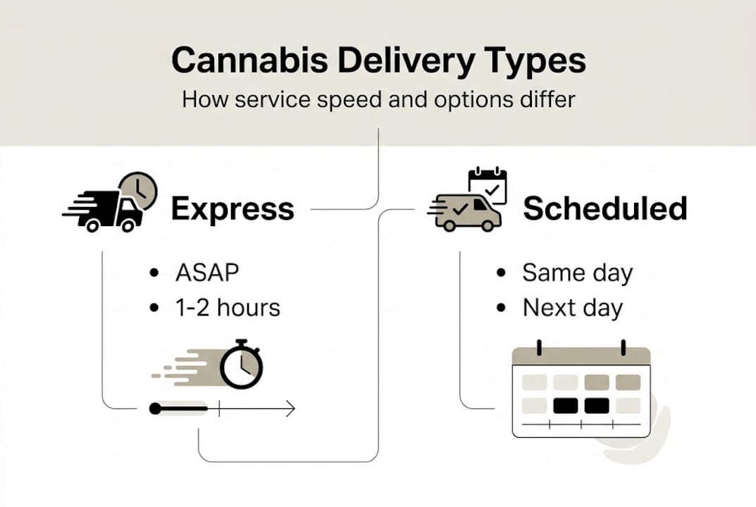 Infographic of cannabis delivery types and speeds