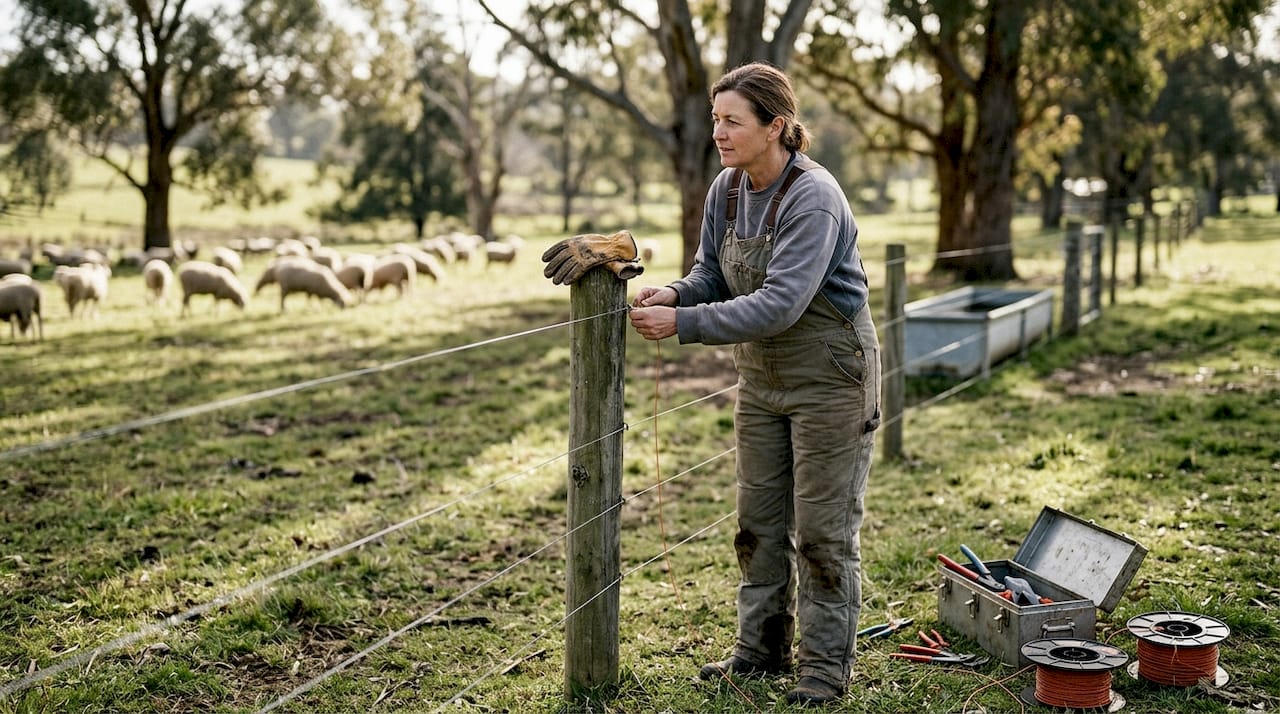 Checking portable fencing for rotational grazing