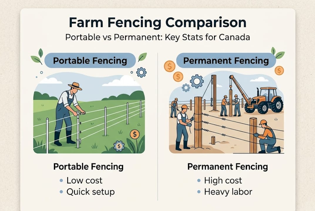 Infographic comparing portable and permanent fencing